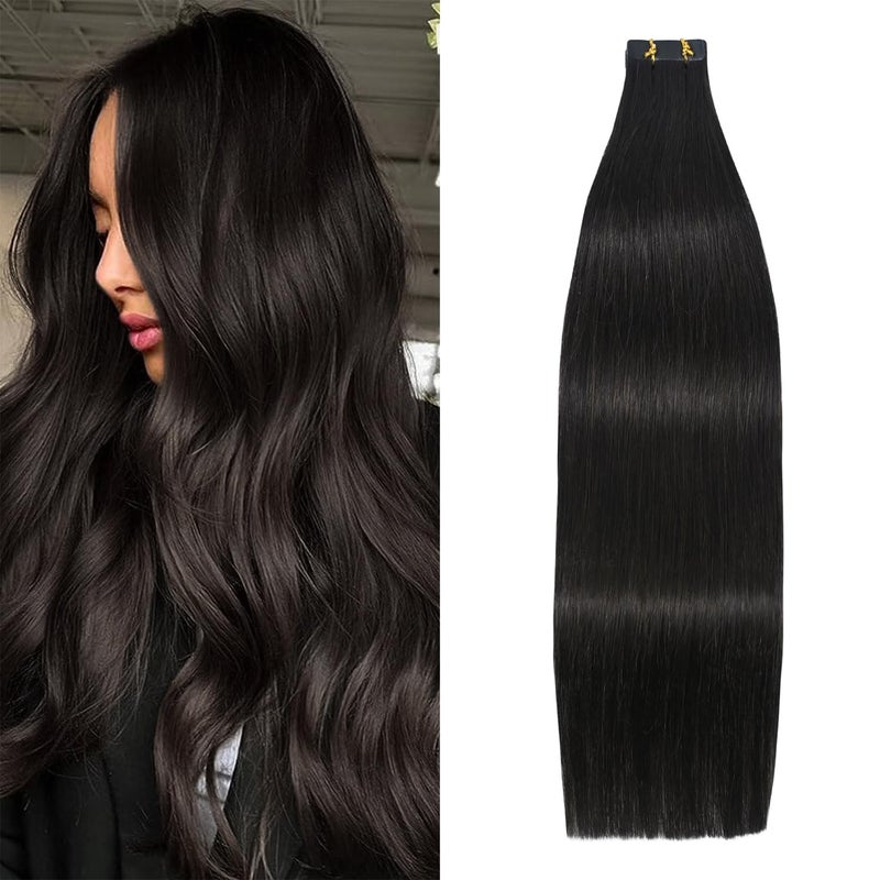 WindTouch Tape in Hair Extensions Tape ins 20 Inch Real Human Hair Skin Weft Seamless Pu Human Hair Extensions 20 pcs 50gram Thick End Straight Hair Tape in Hair Extensions