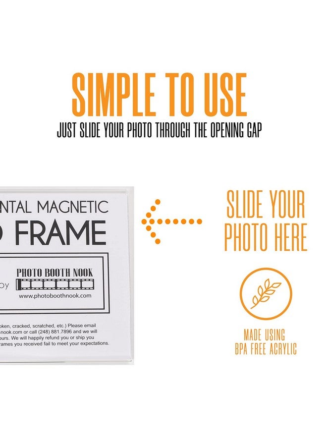 فوتو بوث بوك إطارات صور مغناطيسية للثلاجة 4X6 (24 قطعة) إطارات صور من الأكريليك الشفاف 4X6 اتجاه أفقي - Image 4