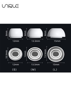 Unique 3 Pairs Replacement Ear Buds For Air Pods Pro - Ear Tips for Air pods Pro 2 Ear Tips Buds - Small Medium Large 3 Size Silicone Rubber Eartip Earbuds Gel Cover Accessories（White）  - Image 2