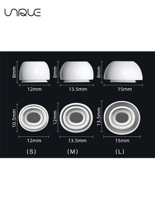 3 Pairs Replacement Ear Buds For Air Pods Pro - Ear Tips for Air pods Pro 2 Ear Tips Buds - Small Medium Large 3 Size Silicone Rubber Eartip Earbuds Gel Cover Accessories（White） - view 2