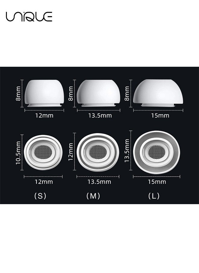 Unique - 3 Pairs Replacement Ear Buds For Air Pods Pro - Ear Tips for Air pods Pro 2 Ear Tips Buds - Small Medium Large 3 Size Silicone Rubber Eartip Earbuds Gel Cover Accessories（White） - Image 1
