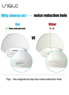 Unique 3 Pairs Replacement Ear Buds For Air Pods Pro - Ear Tips for Air pods Pro 2 Ear Tips Buds - Small Medium Large 3 Size Silicone Rubber Eartip Earbuds Gel Cover Accessories（White）  - Image 3