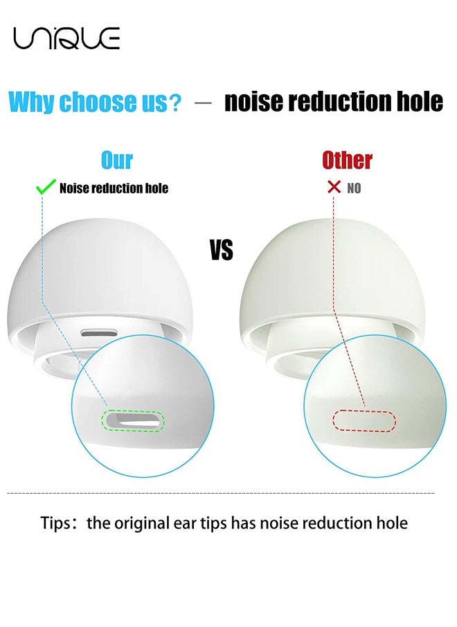 Unique - 3 Pairs Replacement Ear Buds For Air Pods Pro - Ear Tips for Air pods Pro 2 Ear Tips Buds - Small Medium Large 3 Size Silicone Rubber Eartip Earbuds Gel Cover Accessories（White） - Image 1