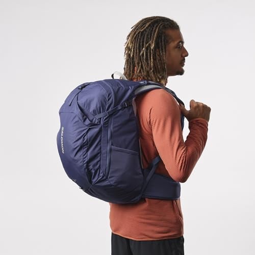 Salomon Unisex Trailblazer 30, Hiking & Trekking Backpack, 30-Liter - Mazarine Blue/Ghost Gray - Image 4