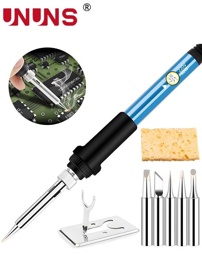UNUNS Electric Soldering Iron Kit,8Pcs 60W Adjustable Temperature Electronics Welding Tools,5 Soldering Tips For Metal Jewelry Electric Repairing DIY  - Image 1
