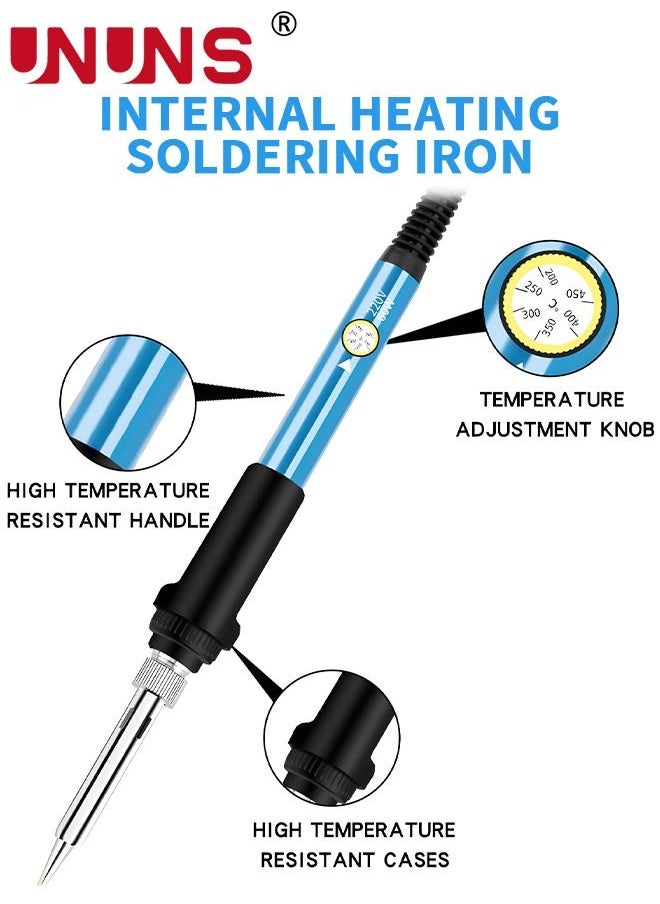 UNUNS Electric Soldering Iron Kit,8Pcs 60W Adjustable Temperature Electronics Welding Tools,5 Soldering Tips For Metal Jewelry Electric Repairing DIY  - Image 2