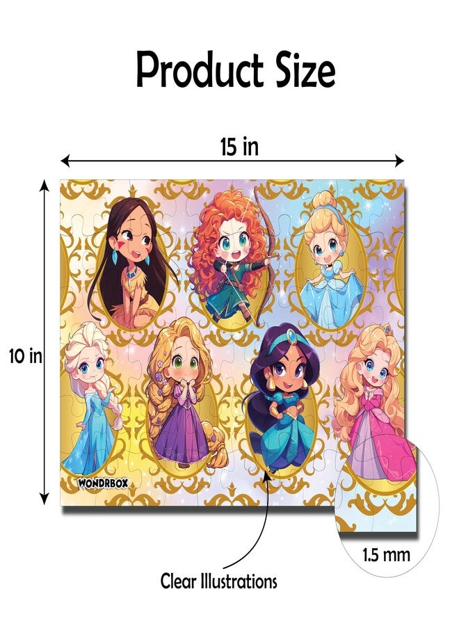 WONDRBOX Jigsaw Puzzle for Kids for Age 5 6 7 Years Boys and Girls | 60 Pieces | Size 15X10 Inches (Princess) - Image 2