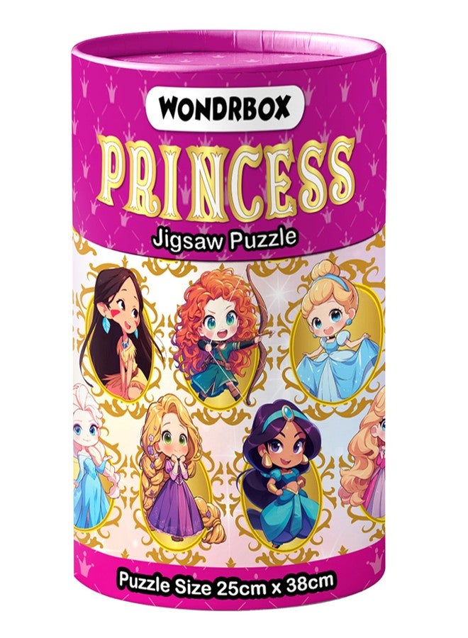 WONDRBOX Jigsaw Puzzle for Kids for Age 5 6 7 Years Boys and Girls | 60 Pieces | Size 15X10 Inches (Princess) - Image 1