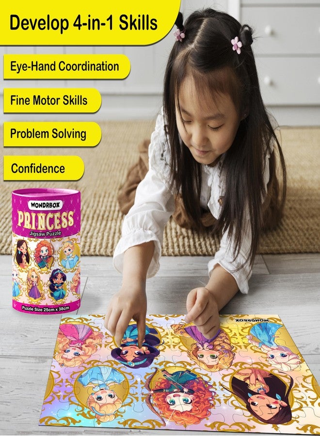 WONDRBOX Jigsaw Puzzle for Kids for Age 5 6 7 Years Boys and Girls | 60 Pieces | Size 15X10 Inches (Princess) - Image 3
