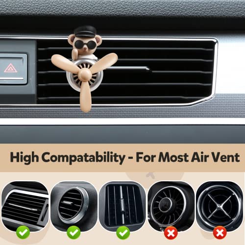 ROOCHKD Bear Pilot Car Fresheners Vent Clip Cute Teddy New Car Scent Automotive Air Fresheners Cartoon Air Outlet Aromatherapy Ornament Thank You Gifts for Him Her Friends, Families - Image 3