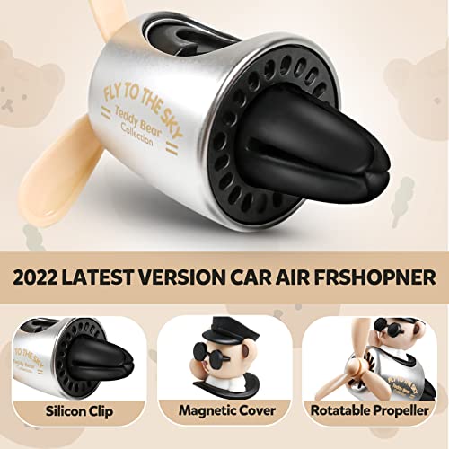 ROOCHKD Bear Pilot Car Fresheners Vent Clip Cute Teddy New Car Scent Automotive Air Fresheners Cartoon Air Outlet Aromatherapy Ornament Thank You Gifts for Him Her Friends, Families - Image 4