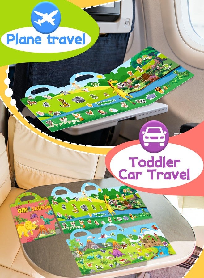 Benresive Reusable Sticker Book for Toddlers, Stickers for Kids, Toddler Travel Toys Activities Crafts Ages 3 and Up Easter Basket Stuffers Birthday Gifts - Animals, Dinosaurs and Insect - Image 2