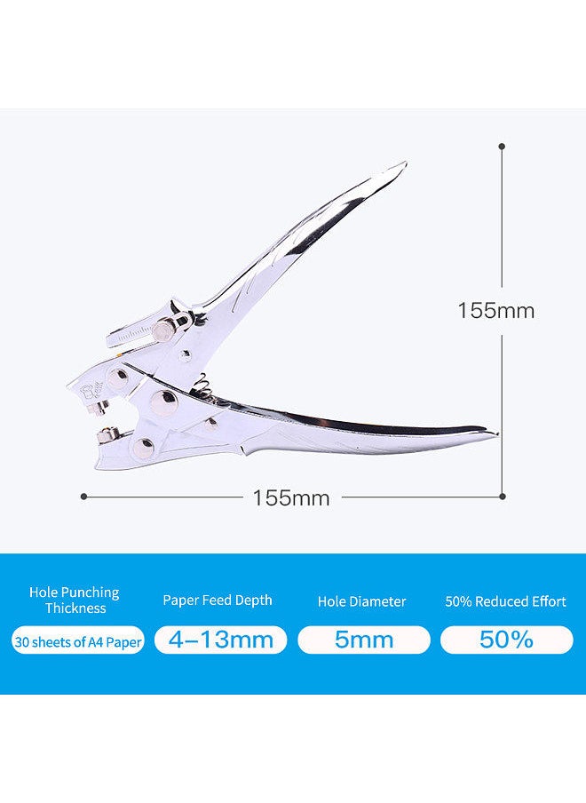 Kw-trio Handheld DIY One-Hole Punch Single Hole Puncher All Metal Paper Cutter 50% Reduced Effort for Office Home School Students 30 Sheet Capacity for Binder Notebook Craft Paper Greeting Cards Scrapbook  - Image 2