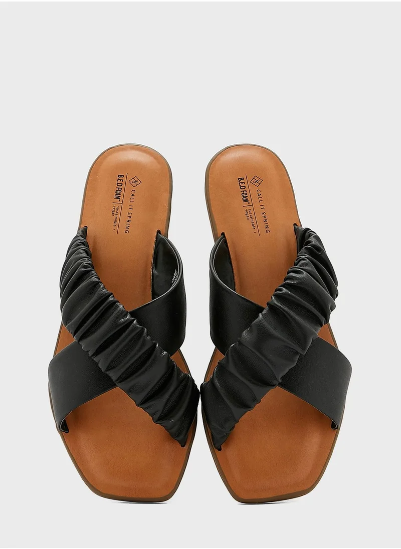 CALL IT SPRING Scrunchee Strappy Slip Ons