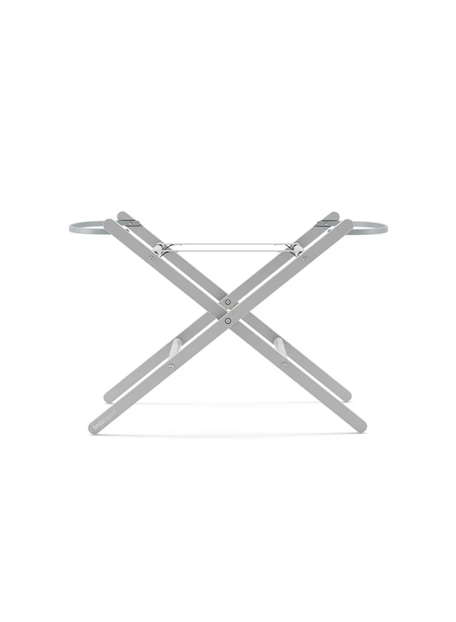 سنوز Baskit Moses Basket And Stand Set For Baby, Dual Mesh Windows For Airflow, Soft Material , 3D Breathable Mattress, Machine Washable Liners, Basket And Stand 84 X 46.5 X 74 Cm - Light Grey/ Dove Grey