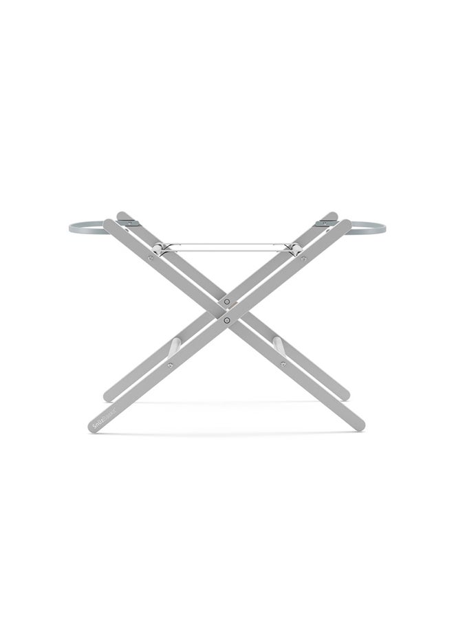 Snuz - Baskit Moses Basket And Stand Set For Baby, Dual Mesh Windows For Airflow, Soft Material , 3D Breathable Mattress, Machine Washable Liners, Basket And Stand 84 X 46.5 X 74 Cm - Light Grey/ Dove Grey - Image 1