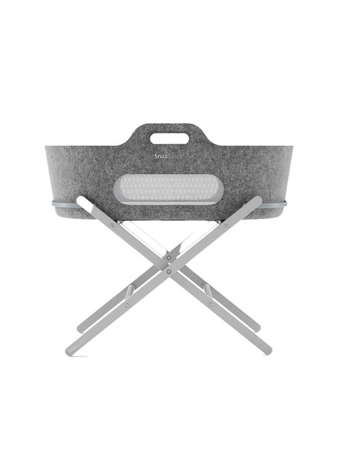 Baskit Moses Basket And Stand Set For Baby, Dual Mesh Windows For Airflow, Soft Material , 3D Breathable Mattress, Machine Washable Liners, Basket And Stand 84 X 46.5 X 74 Cm - Light Grey/ Dove Grey