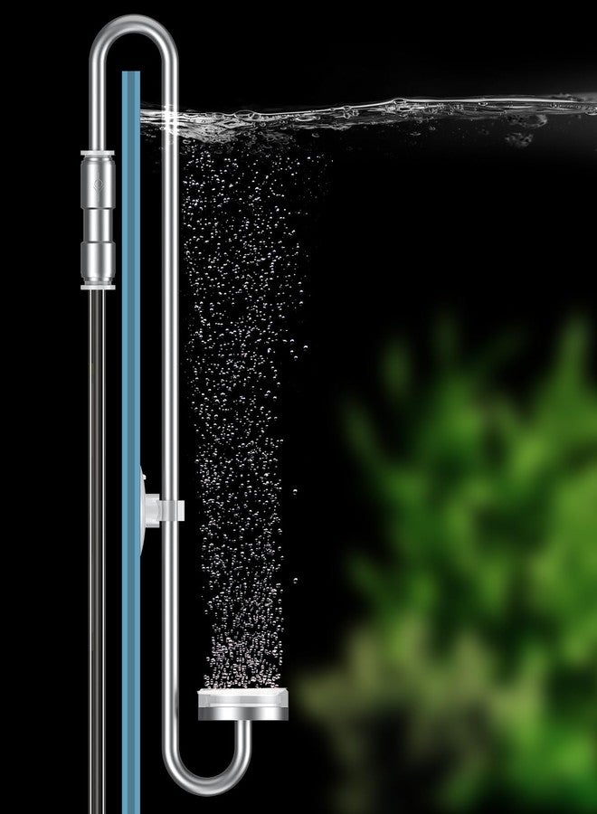 باوفلي موزع ثاني أكسيد الكربون لأحواض السمك من باوفلاي، موزع ثاني أكسيد الكربون من الفولاذ المقاوم للصدأ لأحواض السمك مزود بصمام فحص مدمج وأكواب شفط لنباتات أحواض السمك، مرذاذ لأحواض السمك مزود بقرص سيراميكي مُحسَّن - Image 1