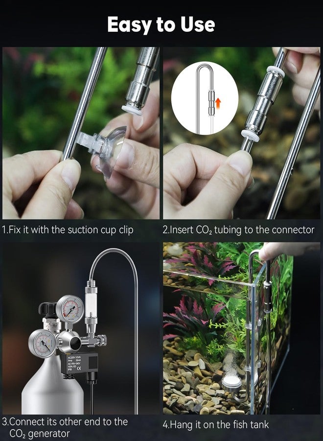 باوفلي موزع ثاني أكسيد الكربون لأحواض السمك من باوفلاي، موزع ثاني أكسيد الكربون من الفولاذ المقاوم للصدأ لأحواض السمك مزود بصمام فحص مدمج وأكواب شفط لنباتات أحواض السمك، مرذاذ لأحواض السمك مزود بقرص سيراميكي مُحسَّن - Image 5