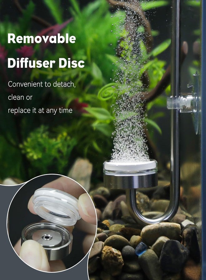 باوفلي موزع ثاني أكسيد الكربون لأحواض السمك من باوفلاي، موزع ثاني أكسيد الكربون من الفولاذ المقاوم للصدأ لأحواض السمك مزود بصمام فحص مدمج وأكواب شفط لنباتات أحواض السمك، مرذاذ لأحواض السمك مزود بقرص سيراميكي مُحسَّن - Image 4