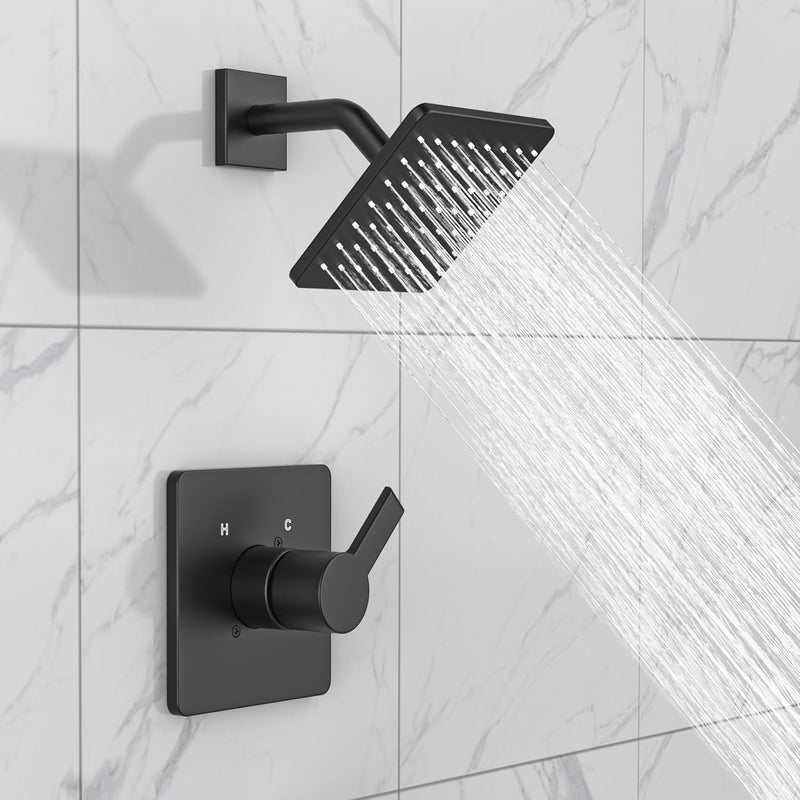 KOMEGO Replacement for Delta 13/14 Series Shower Trim Kit, Compatible with Delta R10000 Shower Faucet Set, Black Shower Head and Handle Set, Matte Black (Cartridge and Valve Not Included) - Image 5