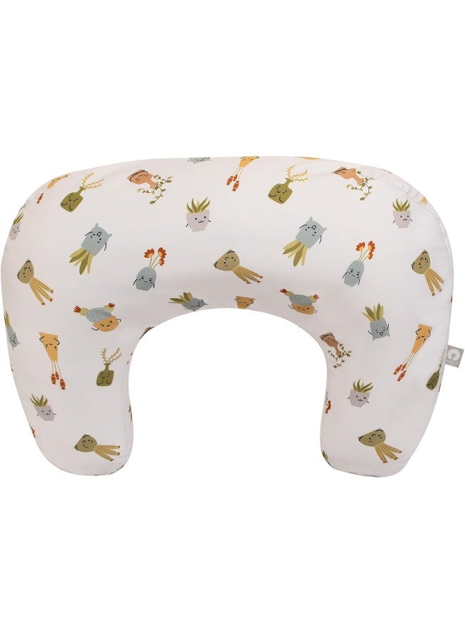 Boppy Nursing Pillow, Tan Happy Houseplants, Larger, Firmer, More Supportive Pillow for Breastfeeding and Bottle Feeding - Image 1
