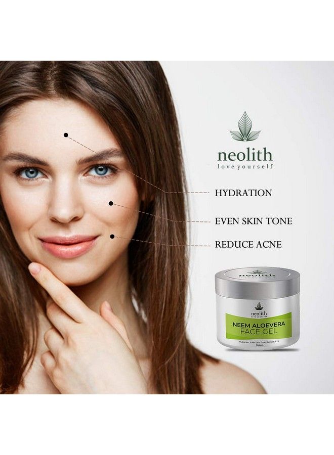 NEOLITH Neem Aloe Vera Soothing & Hydrating Gel ;; Nontoxic Aloevera Gel For Acne Scars Glowing & Radiant Skin Treatment ;; Paraben Free Vegan ;;100 Gm  - Image 5