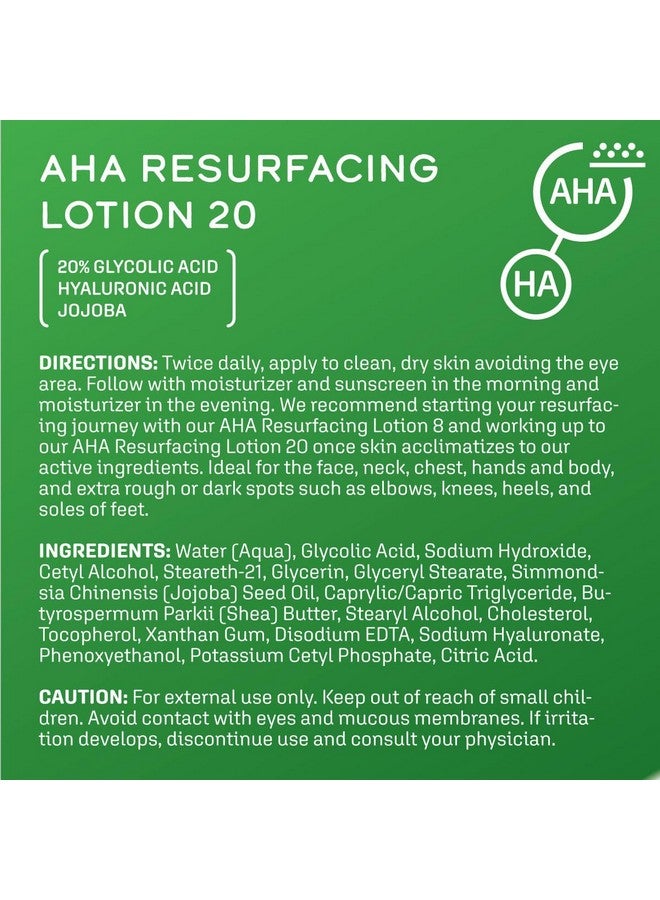 DCL Skincare Aha Resurfacing Lotion 20, 20% Glycolic Acid With Hyaluronic Acid Exfoliates And Hydrates, 1.7 Fl Oz - Image 1