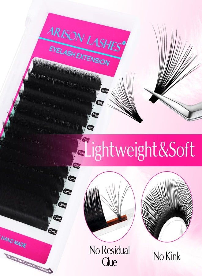 ARISON LASHES Easy Fan Lash Extensions Volume Eyelash Extension Auto Blooming Matte Black Volume Lasting Self Fanning Lashes Professional Supplies for Lash Artists(0.05-D-8-15Mix) - Image 2