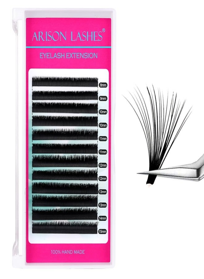 ARISON LASHES Easy Fan Lash Extensions Volume Eyelash Extension Auto Blooming Matte Black Volume Lasting Self Fanning Lashes Professional Supplies for Lash Artists(0.05-D-8-15Mix) - Image 1