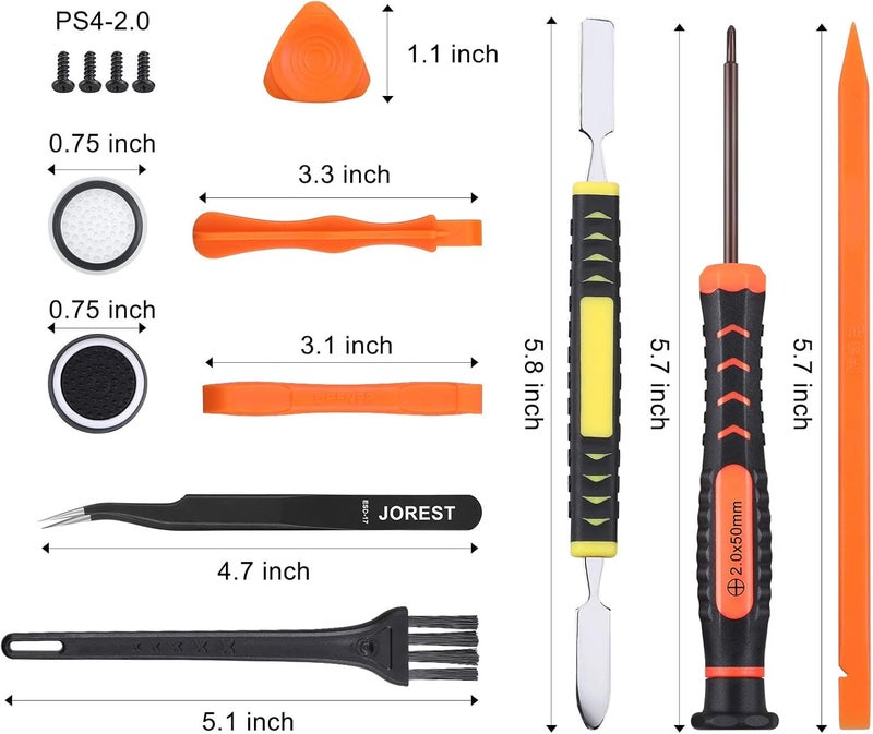 Jorest مجموعة أدوات التنظيف والإصلاح JOREST لجهاز PS5 و PS4 مع مجموعة مفكات أمان PH00 و PH0 و PH1 و T8 Torx لجهاز سوني بلاي ستيشن 345 ووحدة التحكم والإكسسوارات ومفكات البراغي. - Image 4