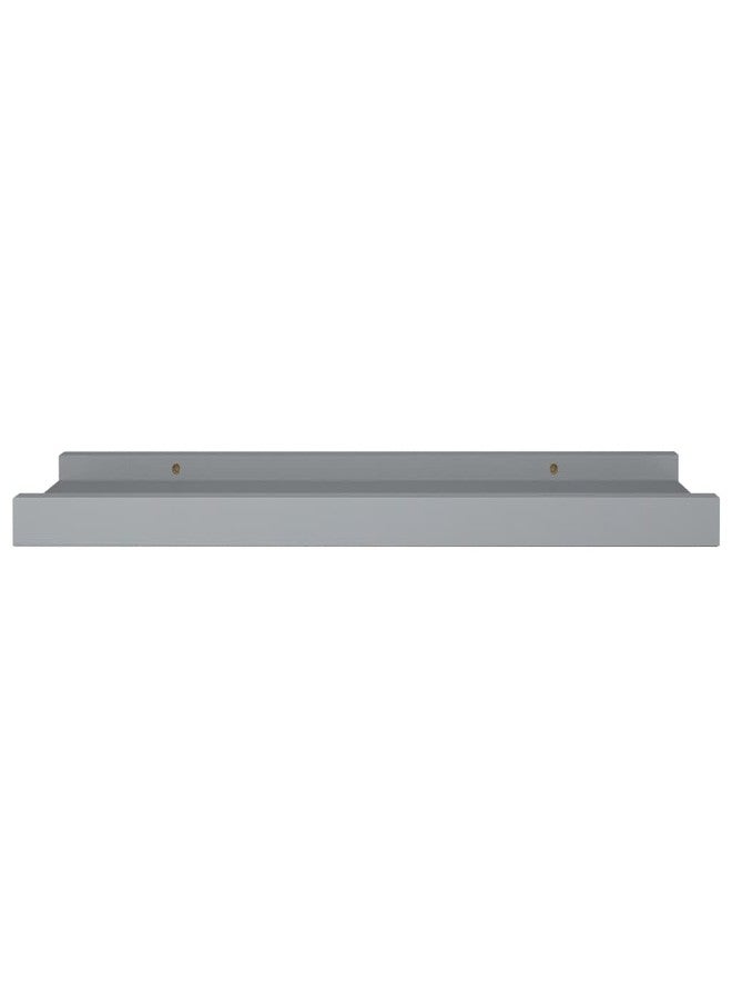 vidaXL Wall-Mounted Picture Frame Ledge Shelves - Set of 2, Gray MDF Design, Ideal for Displaying Frames and Decorations - Modern Style, 15.7"x3.5"x1.2" - Image 4