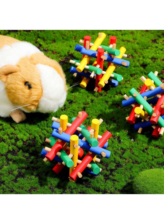 Jutom 3 Pieces Rabbit Chew Toy Bunny Chinchilla Toys Wood for Guinea Pigs Pet Rabbits Hamster Hedgehog Small Animals Wooden Teeth Grinding Gnawing Biting Accessories - Image 4