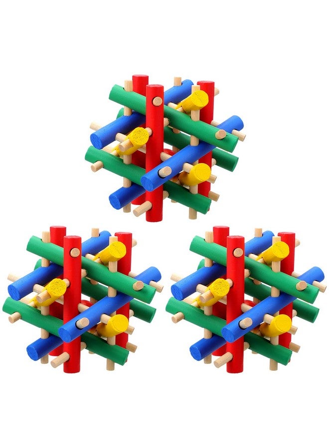 Jutom 3 Pieces Rabbit Chew Toy Bunny Chinchilla Toys Wood for Guinea Pigs Pet Rabbits Hamster Hedgehog Small Animals Wooden Teeth Grinding Gnawing Biting Accessories - Image 1