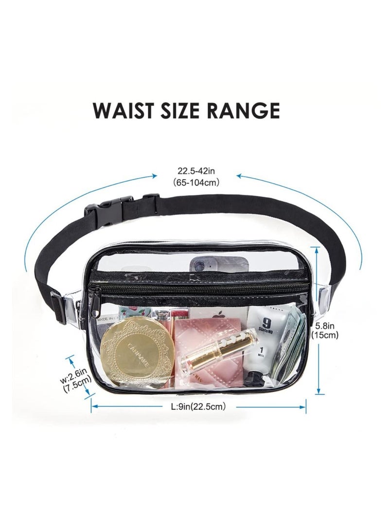KASTWAVE Clear Pack for Women Men, Stadium Approved Waist Pack with Adjustable Strap,Fashion Waterproof Belt Bag for Festival, Games and Concerts Travel. - Image 2
