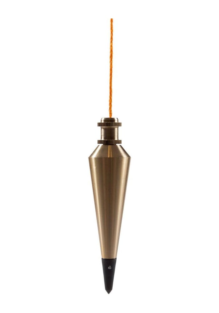 Swanson Tool Co. , Inc Swanson Tool Co. 8 Ounce Brass Plumb Bob with String - Durable and Accurate Tool for Surveying and Construction - Image 1