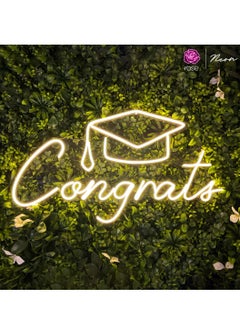 Congrats Grad Neon Sign Congrats Neon Lights Signs for Backdrop Graduation Party Wall Decor Congratulations Neon Sign Celebration Grad Neon Wall Sign Gifts