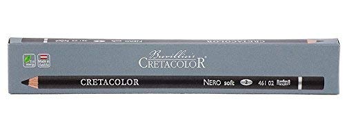 CRETACOLOR Artists' Nero Pencils Soft, Set Of 3 (Pack Of 2) (Ch461 02), Ink Black - Image 5