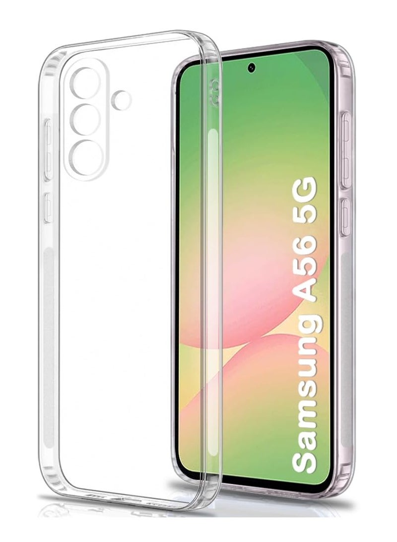 جراب حماية خلفي شفاف من سيليكون مرن وناعم وبولي يوريثين مقاوم للحرارة ومضاد للصدمات لموبايل سامسونج جالاكسي  (5G) A56 - Image 1