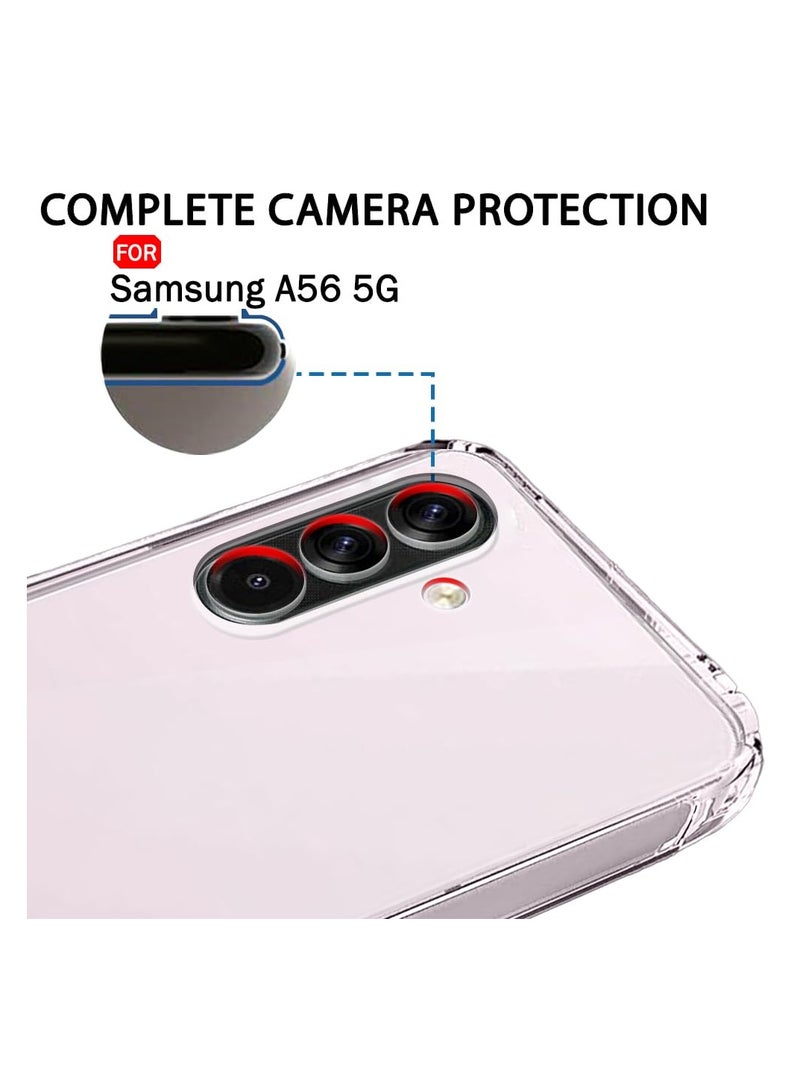 جراب حماية خلفي شفاف من سيليكون مرن وناعم وبولي يوريثين مقاوم للحرارة ومضاد للصدمات لموبايل سامسونج جالاكسي  (5G) A56 - Image 3
