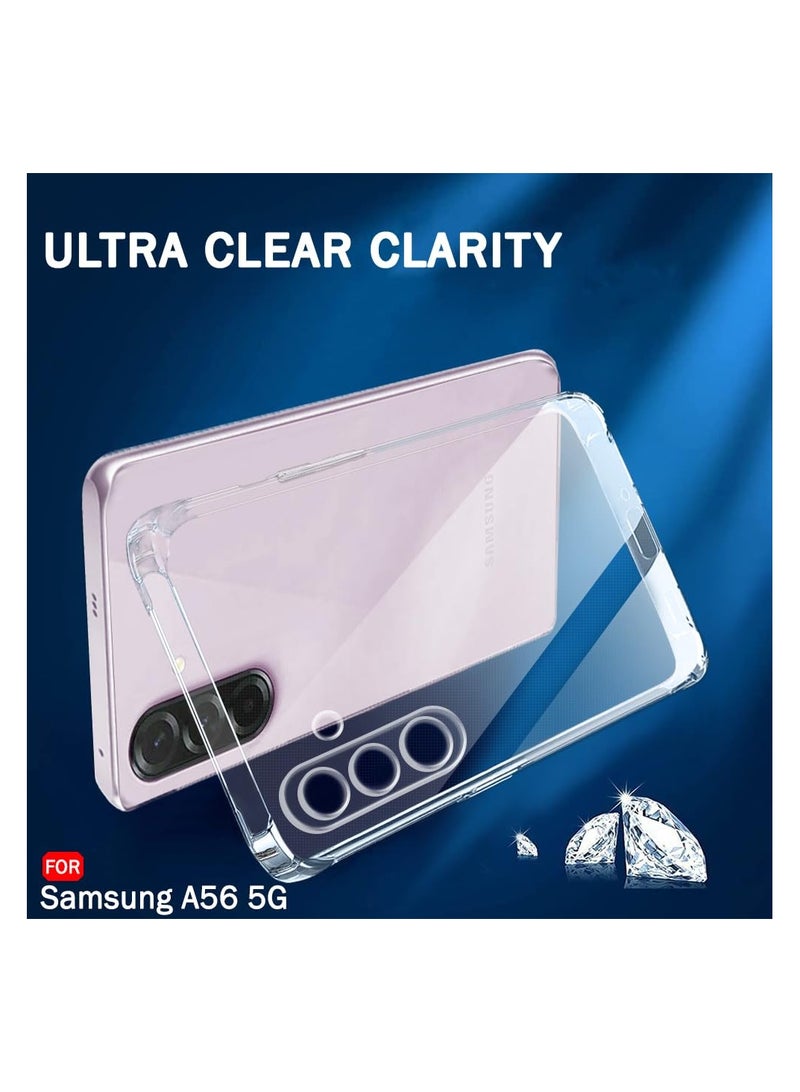 جراب حماية خلفي شفاف من سيليكون مرن وناعم وبولي يوريثين مقاوم للحرارة ومضاد للصدمات لموبايل سامسونج جالاكسي  (5G) A56 - Image 5