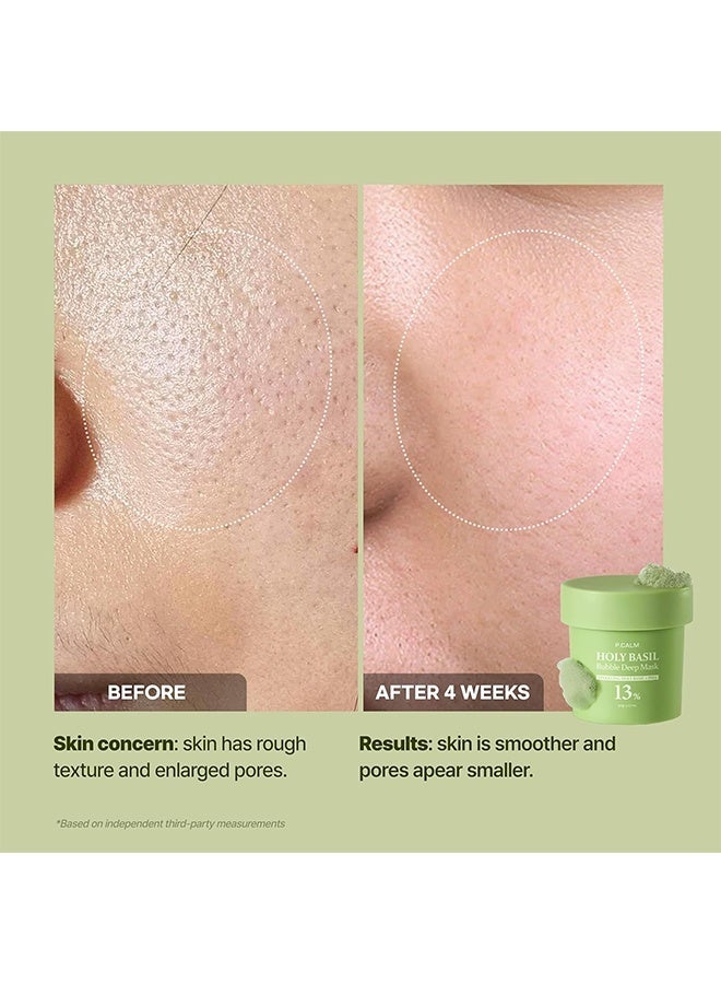 P.CALM Holy Basil Bubble Deep Mask 90g – Holy Basil u0026 Carbonated Water for Cleansing Pores u0026 Blackheads, Clay to Bubble Wash - Image 5