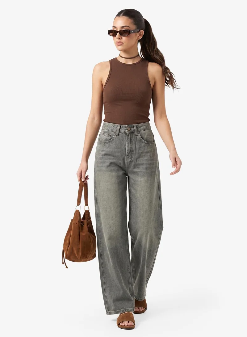 Ginger Mid Rise Straight Fit Jeans