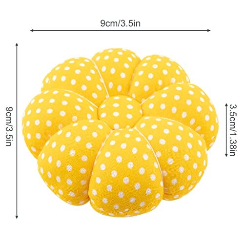 Rolybag Pin Cushions Wrist Pins Cushions with Elastic Strap Pumpkin Needle for Sewing Cushion Pincushions for Needlework or DIY Crafts(Yellow） - Image 3