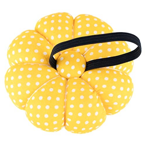 Rolybag Pin Cushions Wrist Pins Cushions with Elastic Strap Pumpkin Needle for Sewing Cushion Pincushions for Needlework or DIY Crafts(Yellow） - Image 2
