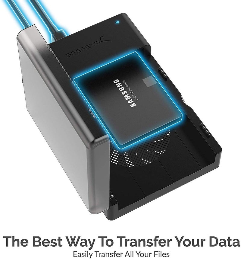 SABRENT USB 30 to SATA External Hard Drive Lay Flat Docking Station with Built in Cooling Fan for 25 or 35in HDD SSD Support UASP and 22TB ECDFFN - Image 2