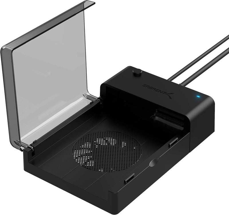 SABRENT USB 30 to SATA External Hard Drive Lay Flat Docking Station with Built in Cooling Fan for 25 or 35in HDD SSD Support UASP and 22TB ECDFFN - Image 1
