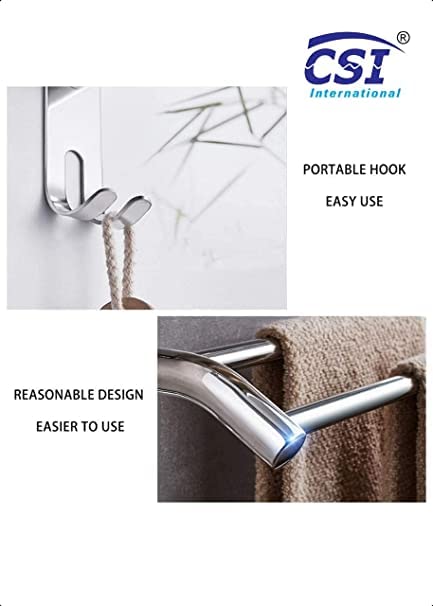 CSI INTERNATIONAL Stainless Steel 4 in 1 Multipurpose Use Bathroom ShelfRackDouble Soap DishTumbler HolderSoap HolderTooth Brush HolderBathroom Accessories Wall Shelf - Image 5
