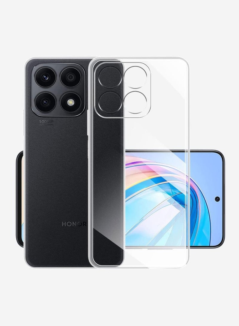 Techie Honor X8a TPU Soft Corner Ultra Slim Clear Case Shockproof Anti Fingerprint Transparent Protective Back Cover - Image 1