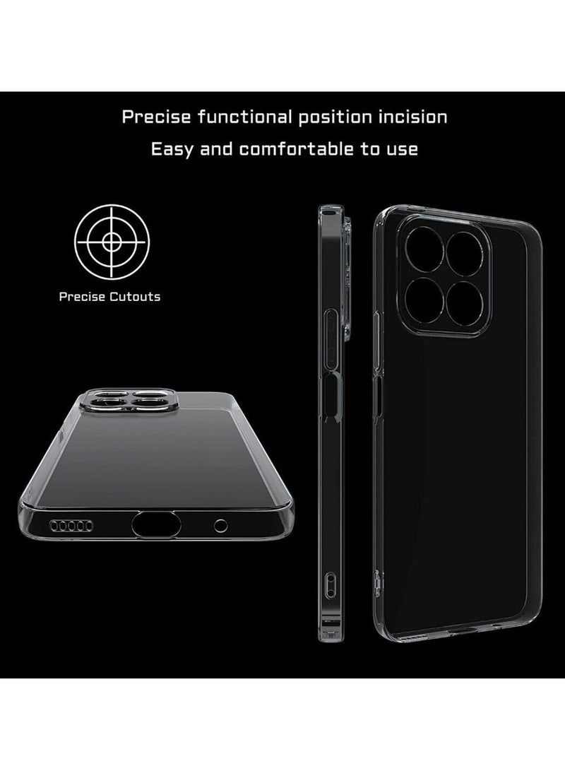 Techie Honor X8a TPU Soft Corner Ultra Slim Clear Case Shockproof Anti Fingerprint Transparent Protective Back Cover - Image 4